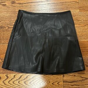 Z Supply Ciera Black Faux Leather Skirt